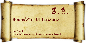Bodnár Ulisszesz névjegykártya